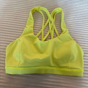 Neon yellow lululemon energy bra